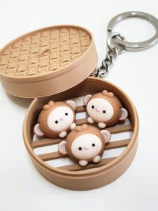 monkey bun fidget ( dim sum ) keychain monkey bun fidget ( dim sum ) keychain